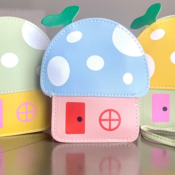 Whimsical Girl's Kids Mushroom Toadstool Fairy House Shaped Crossbody Purse Bag - Picture 1 of 10